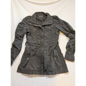 REI Utility Jacket Womens Gray Lightweight Full Zip Snap Button Size Medium